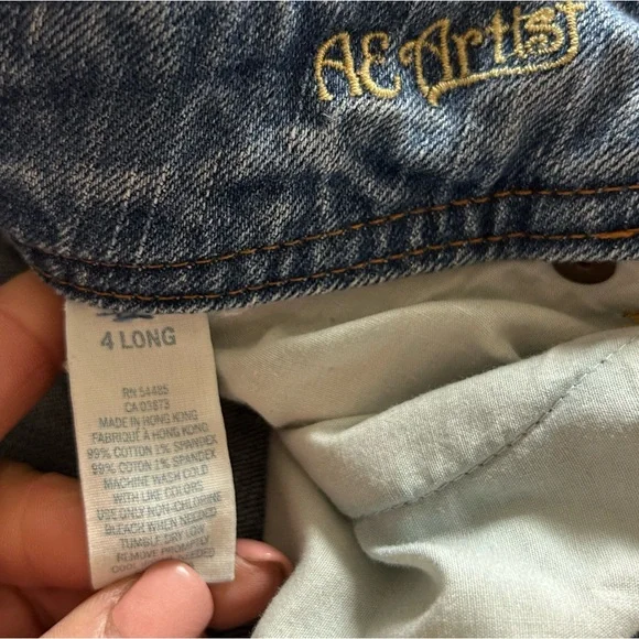Y2K American Eagle AE Artist Low Rise Flare Stretch Jeans Size 4 Long - Picture 6 of 10